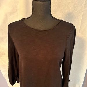 Chico's Ultimate T-shirt ,Black,3/4 Sleeve Size Small